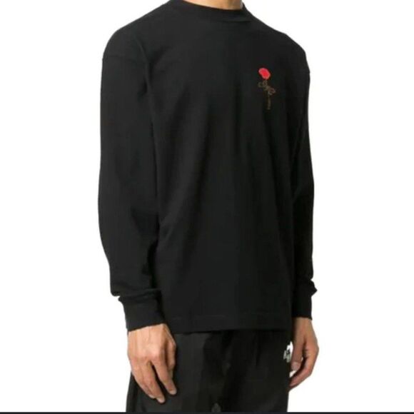 Eighty Eight Long Sleeve shirt printed rose size medium lack unisex m trendy - Picture 2 of 11